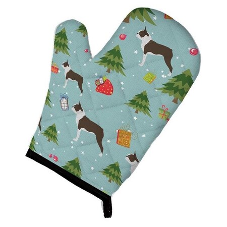 Carolines Treasures Carolines Treasures BB4868OVMT Christmas Boston Terrier Oven Mitt BB4868OVMT